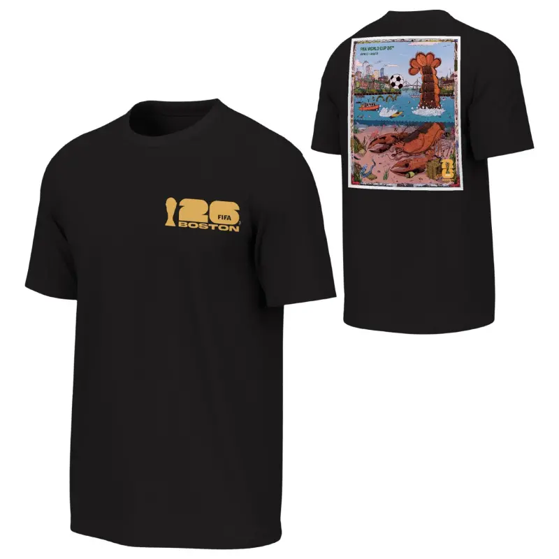 Australia National Team Store – 2026 World Cup Boston Poster Black T-Shirt – Unisex Football Gear Selection