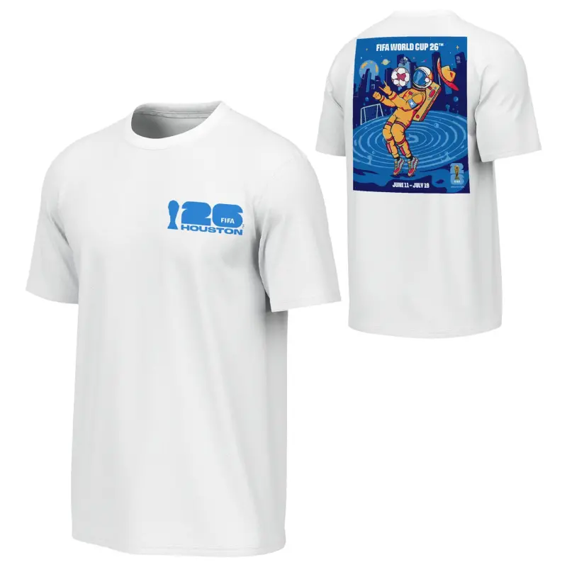 Australia National Team Store – 2026 World Cup Houston Poster White T-Shirt – Unisex Football Gear Selection