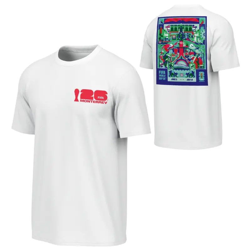 Australia National Team Store – 2026 World Cup Monterrey Poster White T-Shirt [ENG] – Unisex Football Gear Selection