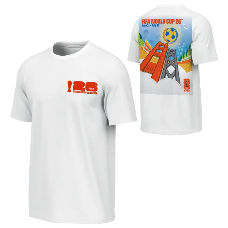 Australia National Team Store – 2026 World Cup San Francisco Bay Area Poster White T-Shirt – Unisex Football Gear Selection