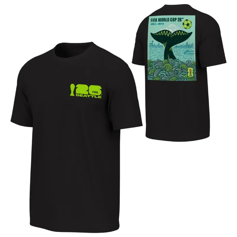 Australia National Team Store – 2026 World Cup Seattle Poster Black T-Shirt – Unisex Football Gear Selection