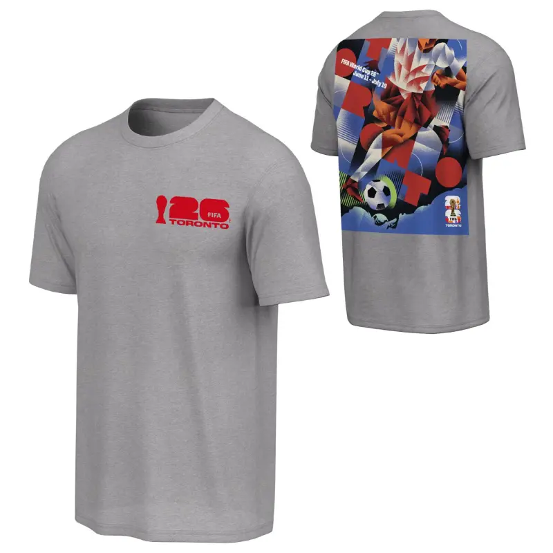 Australia National Team Store – 2026 World Cup Toronto Poster Grey T-Shirt [ENG] – Unisex Football Gear Selection