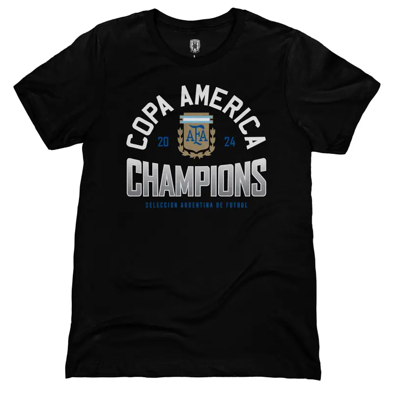 Australia National Team Store – Argentina National Team 1863FC 2024 Copa America Champions T-Shirt – Black Football Gear Selection
