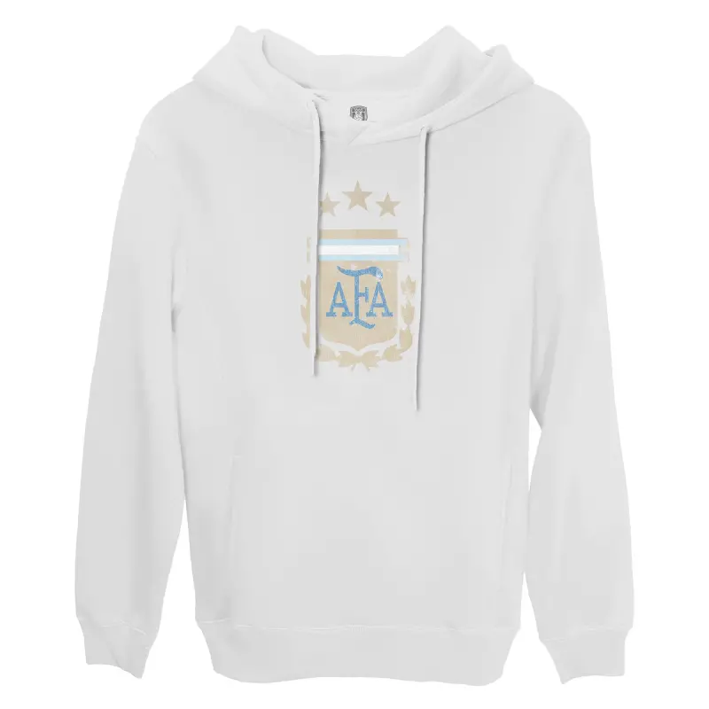Australia National Team Store – Argentina National Team 1863FC Color Badge Fleece Pullover Hoodie – White Football Gear Selection