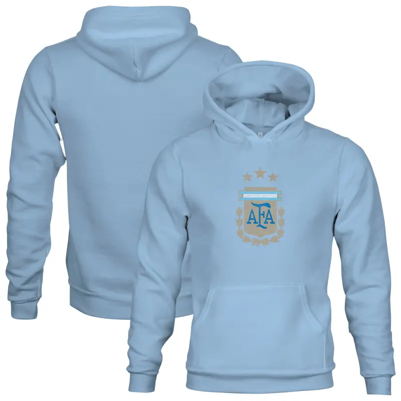 Australia National Team Store – Argentina National Team 1863FC Youth Color Badge Fleece Pullover Hoodie – Blue Football Gear Selection