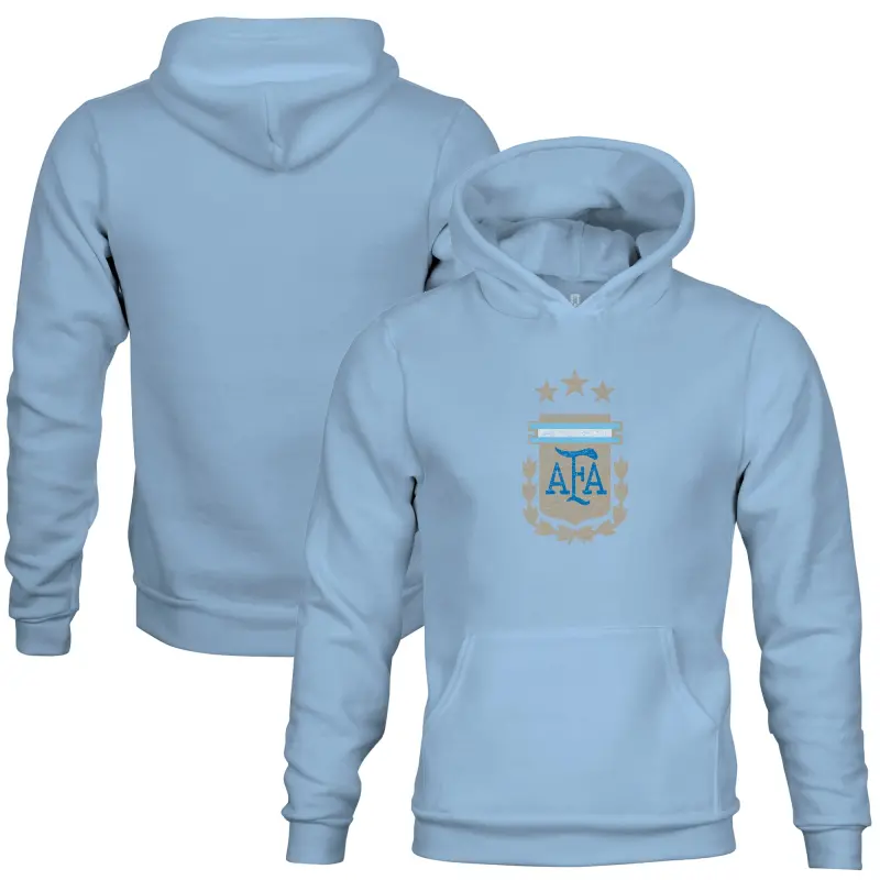 Australia National Team Store – Argentina National Team 1863FC Youth Color Badge Fleece Pullover Hoodie – Blue Football Gear Selection