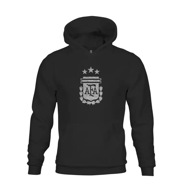 Australia National Team Store – Argentina National Team 1863FC Youth Pullover Hoodie – Black Football Gear Selection