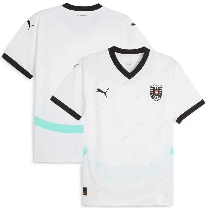 Australia National Team Store – Austria National Team Puma 2024 Away Replica Jersey – White Football Gear Selection