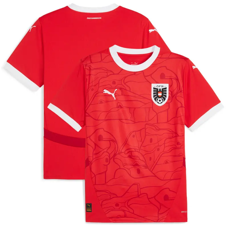 Australia National Team Store – Austria National Team Puma 2024 Home Replica Jersey – Red Football Gear Selection
