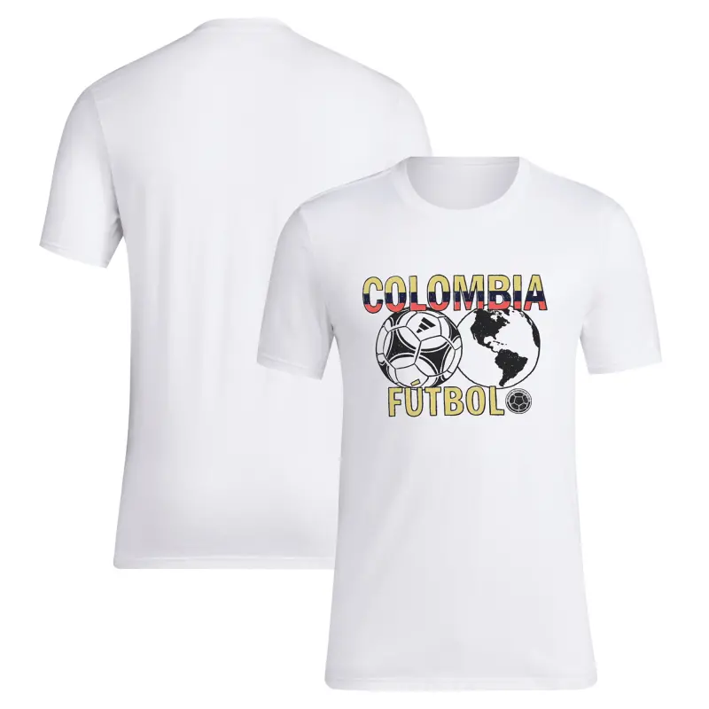 Australia National Team Store – Colombia National Team adidas Around The World T-Shirt – White Football Gear Selection