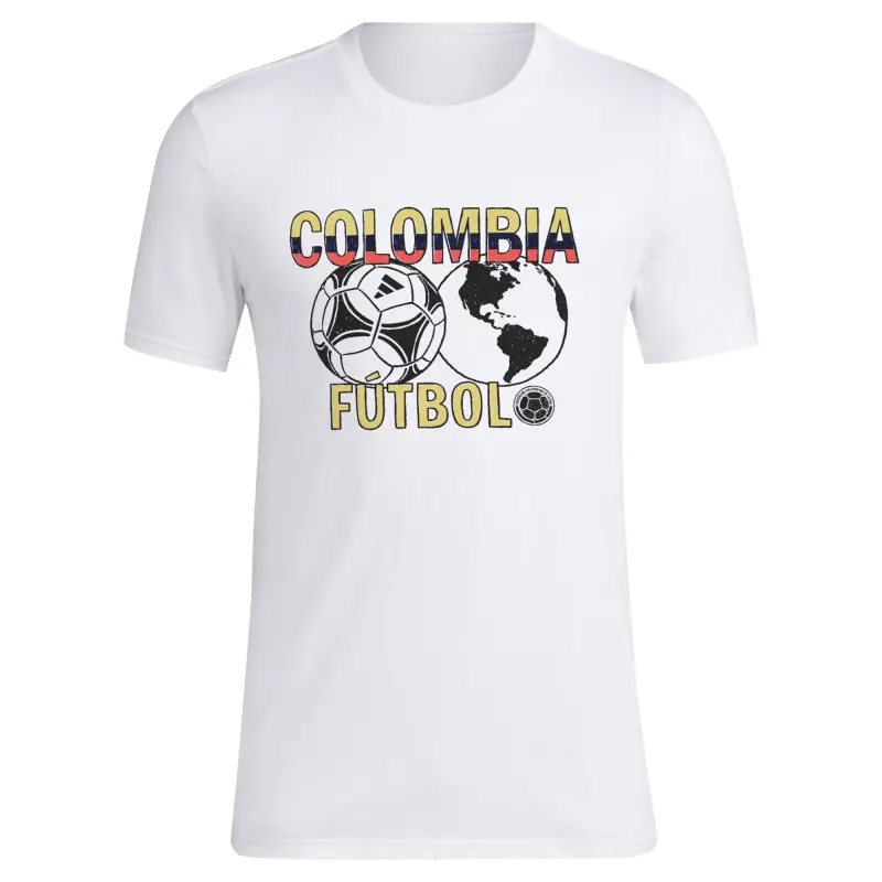 Australia National Team Store – Colombia National Team adidas Around The World T-Shirt – White Football Gear Selection