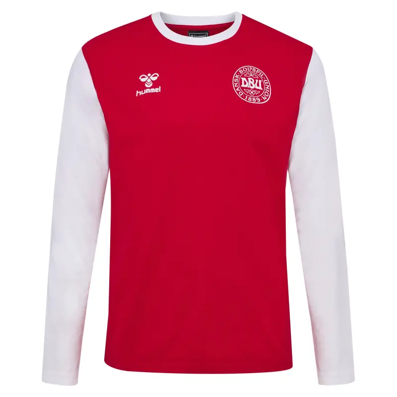Australia National Team Store – Denmark National Team Block Long Sleeve T-Shirt – Red Football Gear Selection