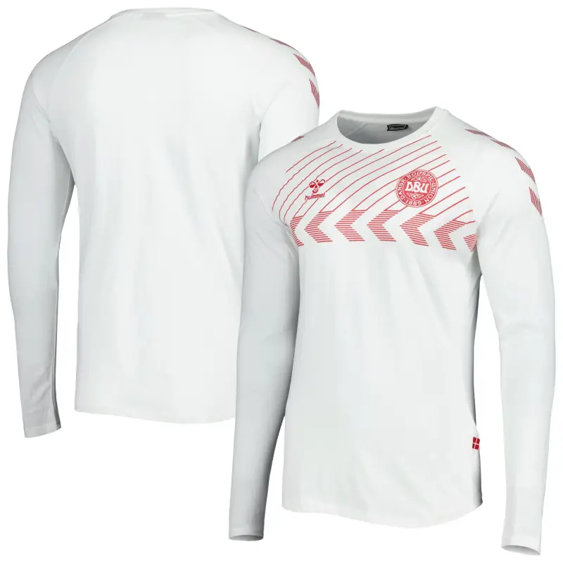Australia National Team Store – Denmark National Team Fan Raglan Long Sleeve T-Shirt – White Football Gear Selection