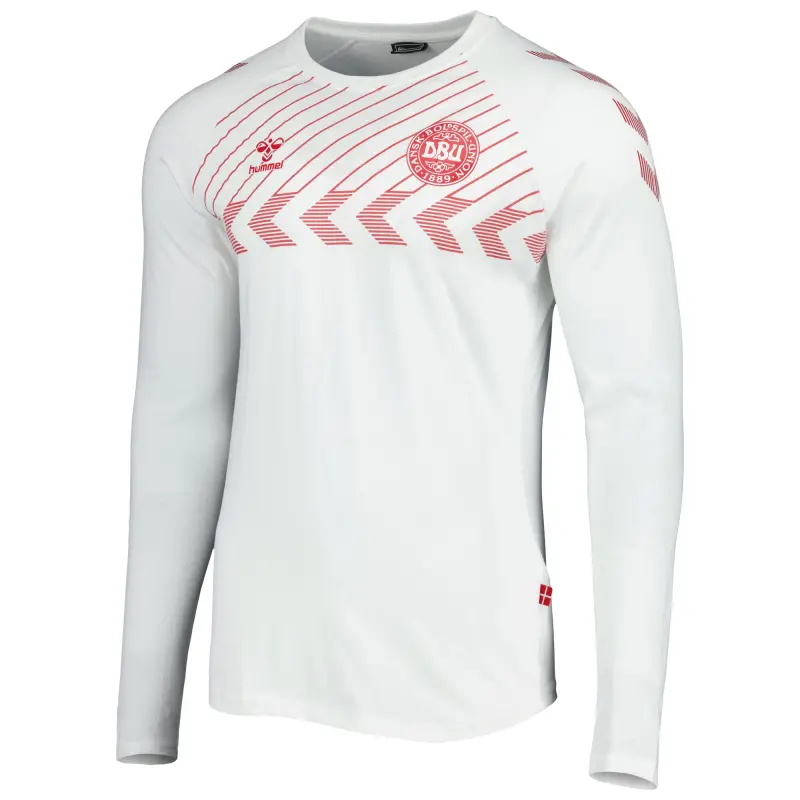 Australia National Team Store – Denmark National Team Fan Raglan Long Sleeve T-Shirt – White Football Gear Selection