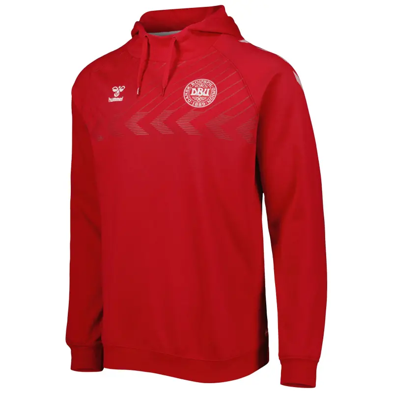 Australia National Team Store – Denmark National Team Fan Raglan Pullover Hoodie – Red Football Gear Selection