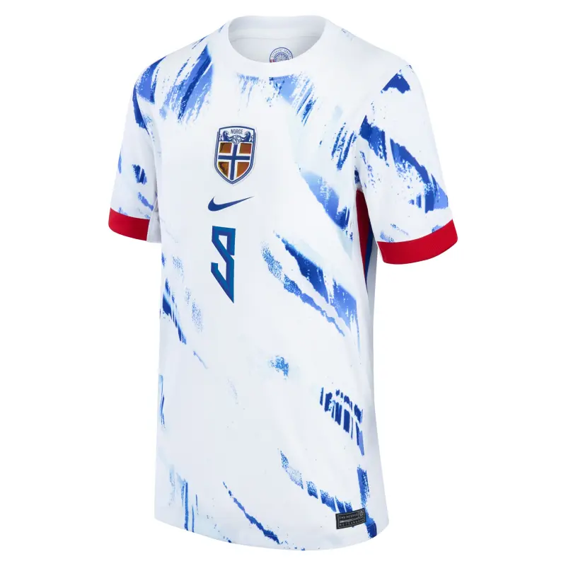 Australia National Team Store – Erling Haaland Norway National Team Nike Youth 2024 Away Replica Jersey – White Football Gear Selection