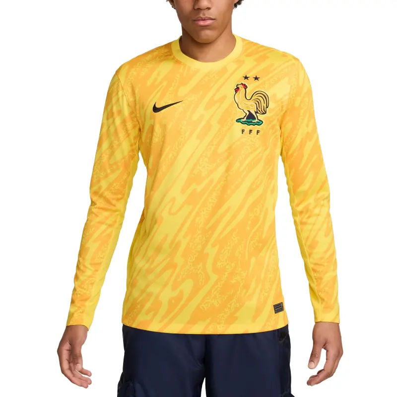 Australia National Team Store – France National Team Nike 2024 Goalkeeper Replica Stadium Long Sleeve Jersey – Yellow Football Gear Selection