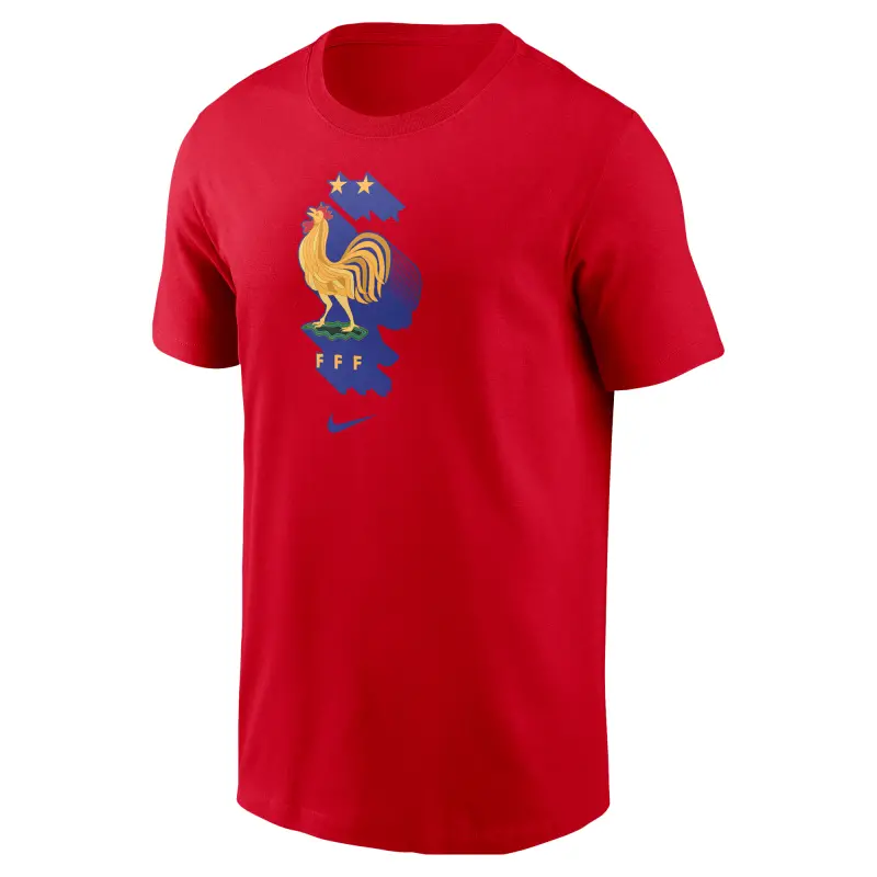 Australia National Team Store – France National Team Nike Crest Core T-Shirt – Red Football Gear Selection