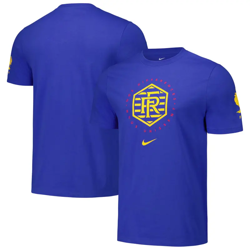 Australia National Team Store – France National Team Nike Localized Core Cotton T-Shirt – Royal Football Gear Selection