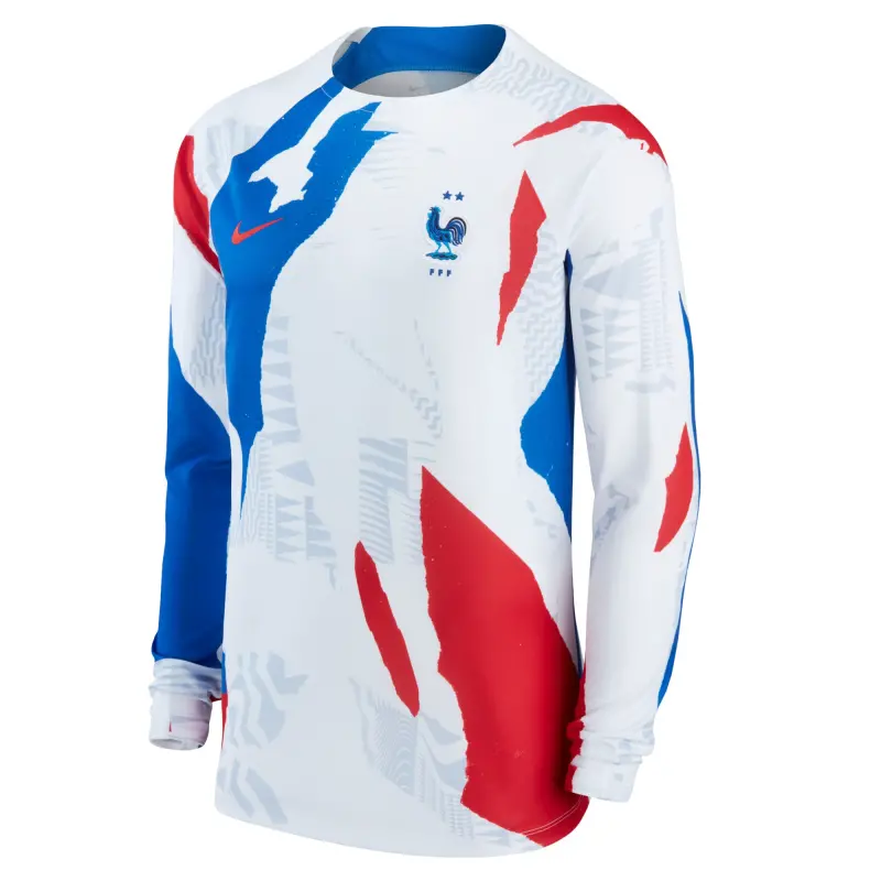 Australia National Team Store – France National Team Nike Pre-Match Long Sleeve Top – White Football Gear Selection