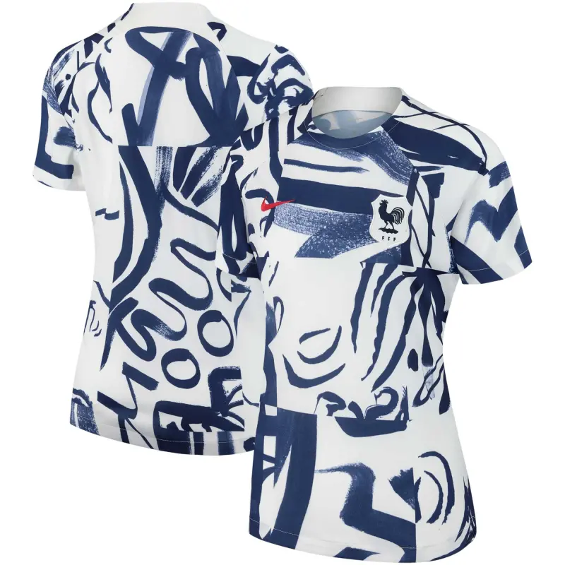 Australia National Team Store – France Women’s National Team Nike Women’s 2023 Pre-Match Top – White Football Gear Selection