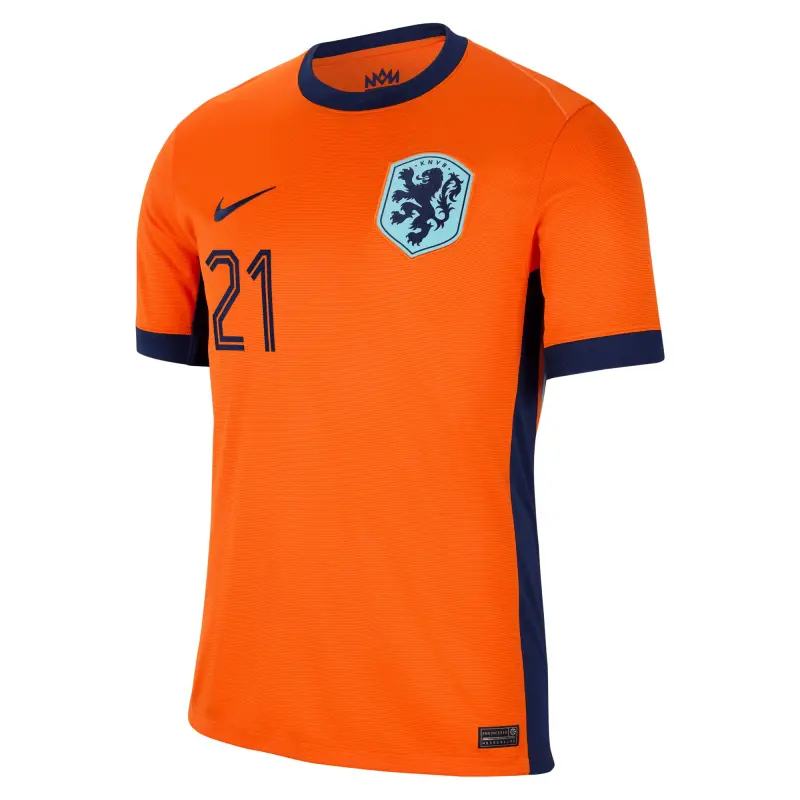 Australia National Team Store – Frenkie de Jong Netherlands National Team Nike 2024 Home Replica Jersey – Orange Football Gear Selection