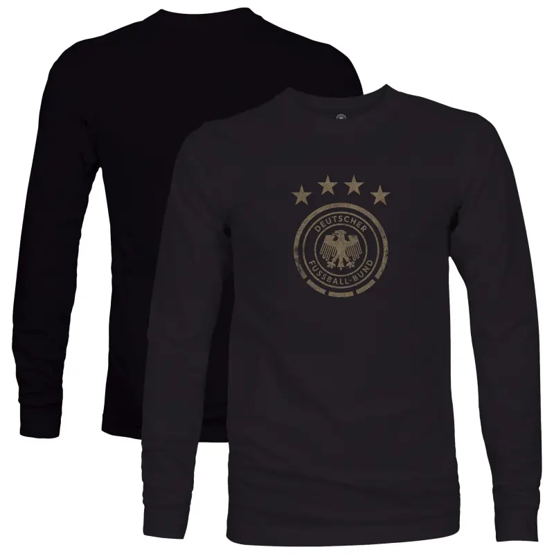 Australia National Team Store – Germany National Team 1863FC Mono Badge Long Sleeve T-Shirt – Black Football Gear Selection