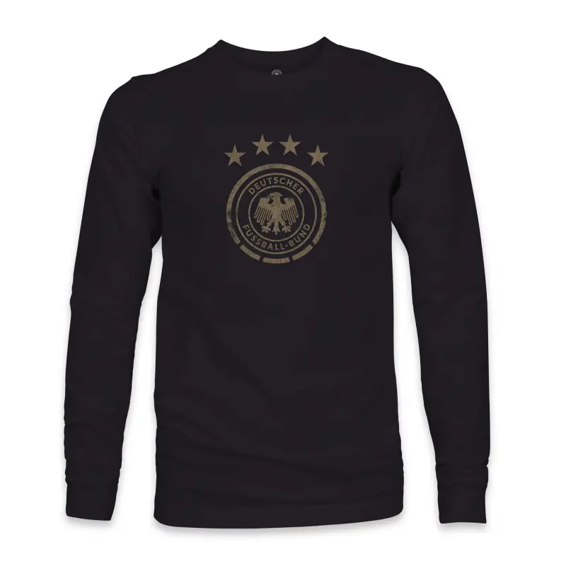 Australia National Team Store – Germany National Team 1863FC Mono Badge Long Sleeve T-Shirt – Black Football Gear Selection