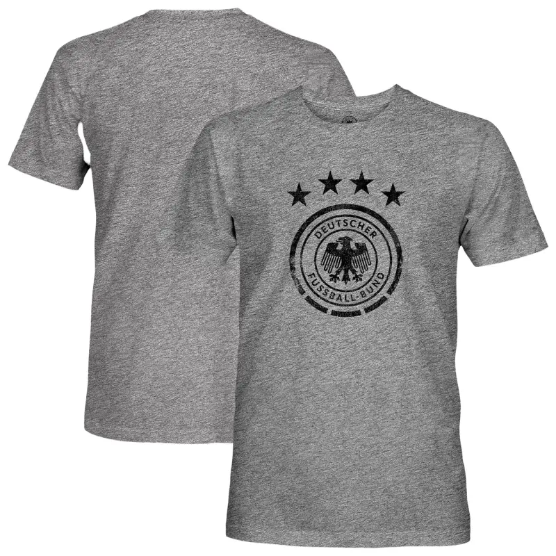 Australia National Team Store – Germany National Team 1863FC Mono Badge Vintage Tri-Blend T-Shirt – Heather Gray Football Gear Selection
