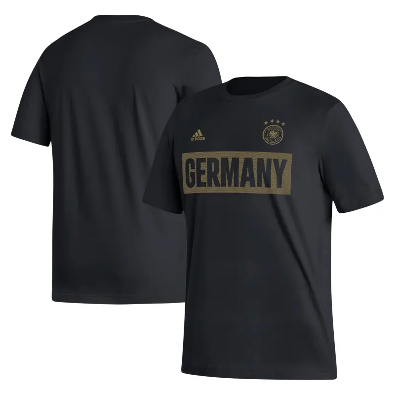 Australia National Team Store – Germany National Team adidas Culture Bar T-Shirt – Black Football Gear Selection