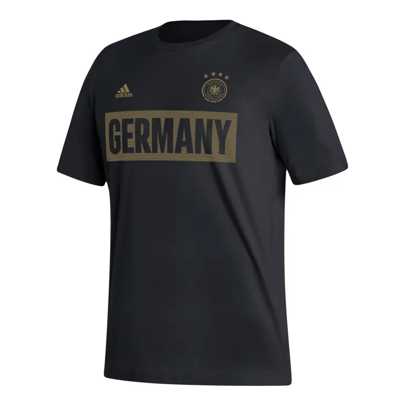 Australia National Team Store – Germany National Team adidas Culture Bar T-Shirt – Black Football Gear Selection