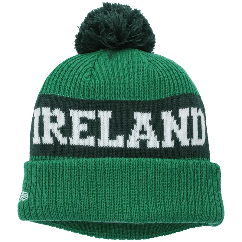 Australia National Team Store – Ireland National Team New Era Essential Bob Cuffed Knit Hat – Green Football Gear Selection
