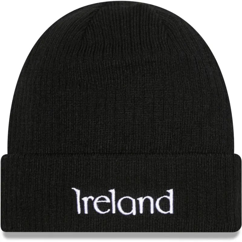 Australia National Team Store – Ireland National Team New Era Retro Cuffed Knit Hat – Black Football Gear Selection