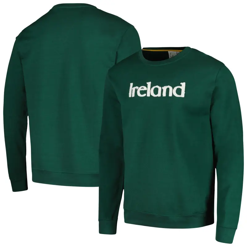 Australia National Team Store – Ireland National Team Simplicity Leisure Raglan Pullover Sweatshirt – Green Football Gear Selection
