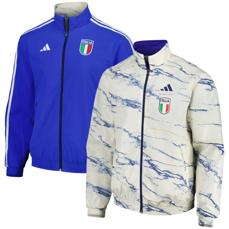 Australia National Team Store – Italy National Team adidas Team Logo Anthem Reversible Full-Zip Jacket – White Football Gear Selection