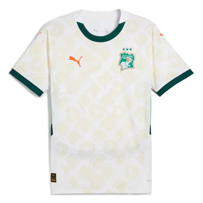 Australia National Team Store – Ivory Coast National Team Puma 2025 Away Replica Jersey – White Football Gear Selection