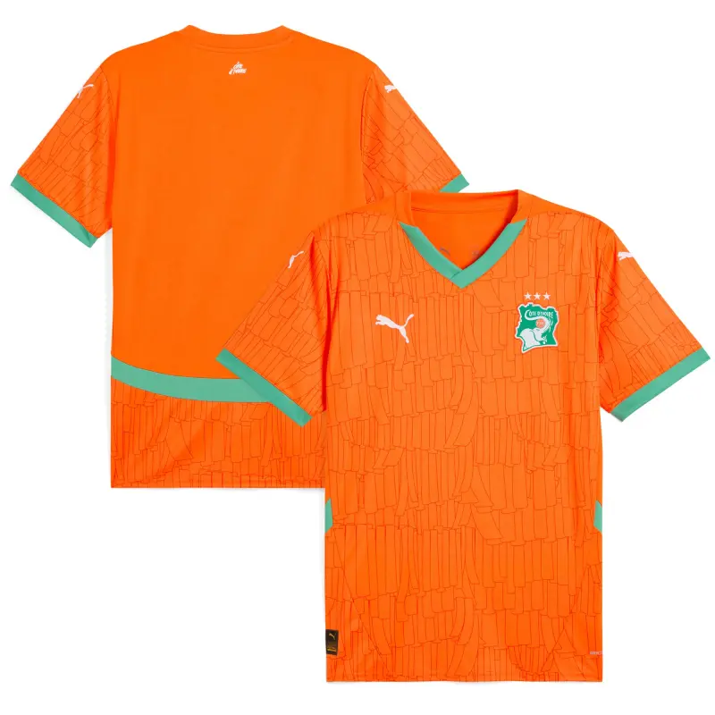 Australia National Team Store – Ivory Coast National Team Puma 2025 Home Replica Jersey – Orange Football Gear Selection