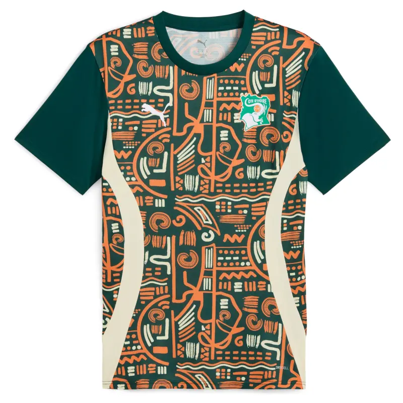 Australia National Team Store – Ivory Coast National Team Puma 2025 Pre-Match Jersey – Green Football Gear Selection