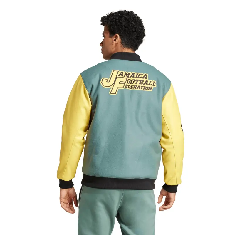 Australia National Team Store – Jamaica National Team adidas Varsity Pack Full-Snap Jacket – Green Football Gear Selection