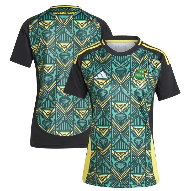 Australia National Team Store – Jamaica National Team adidas Women’s 2024 Away Replica Jersey – Black Football Gear Selection