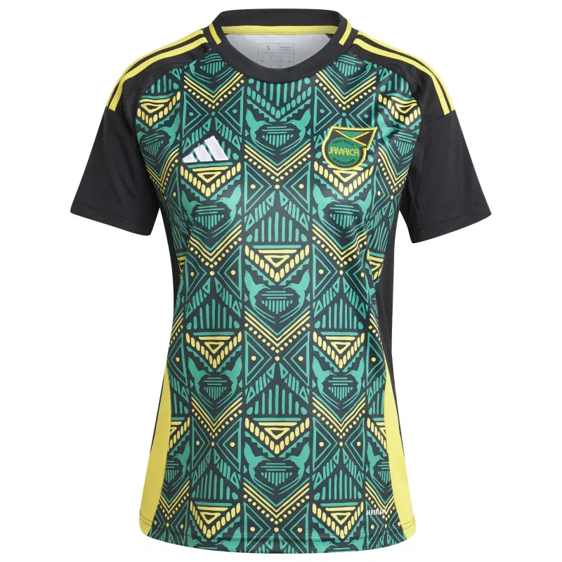 Australia National Team Store – Jamaica National Team adidas Women’s 2024 Away Replica Jersey – Black Football Gear Selection