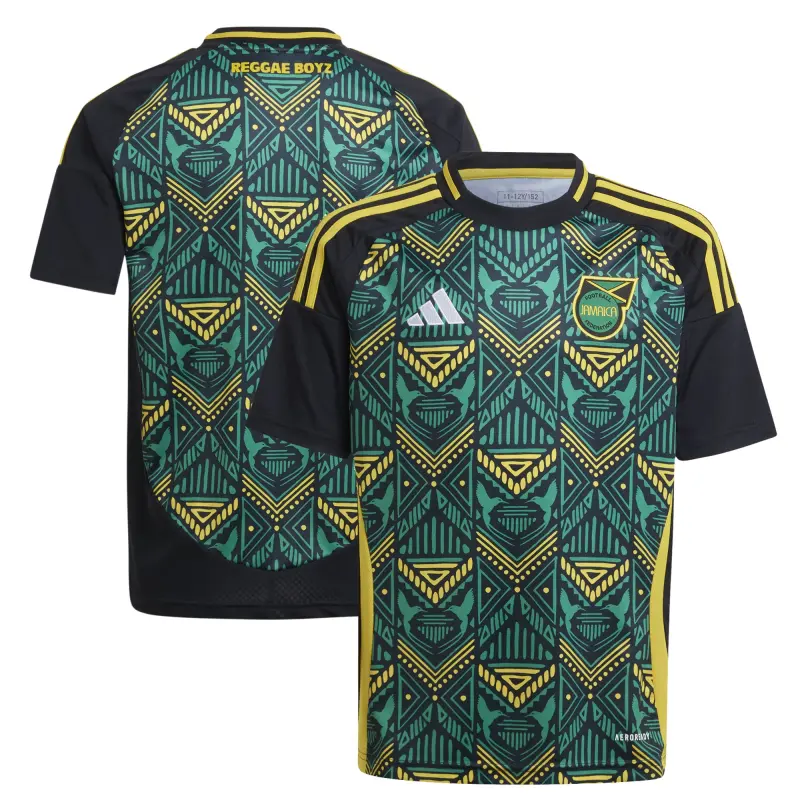Australia National Team Store – Jamaica National Team adidas Youth 2024 Away Replica Jersey – Black Football Gear Selection