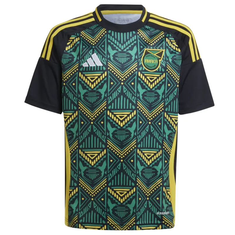 Australia National Team Store – Jamaica National Team adidas Youth 2024 Away Replica Jersey – Black Football Gear Selection