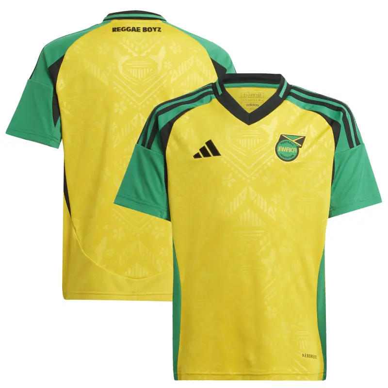 Australia National Team Store – Jamaica National Team adidas Youth 2024 Home Replica Jersey – Yellow Football Gear Selection