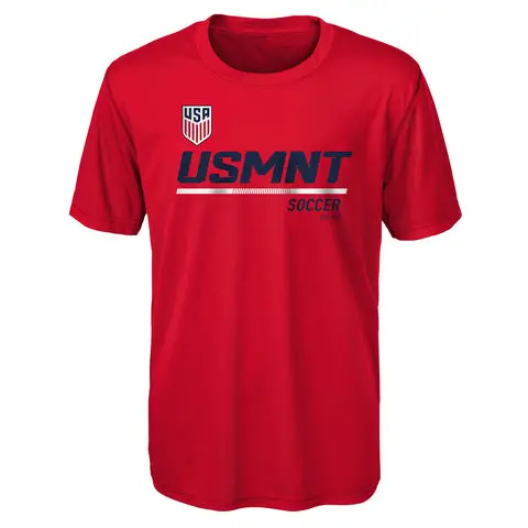 Australia National Team Store – Junior Outerstuff US MNT Engage Poly Red Tee Football Gear Selection