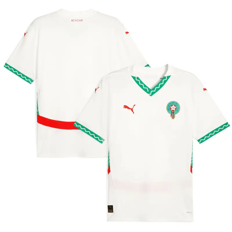 Australia National Team Store – Morocco National Team Puma 2025 Away Replica Jersey – White Football Gear Selection