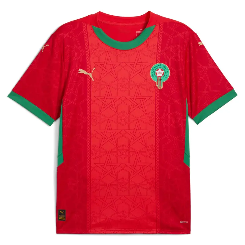Australia National Team Store – Morocco National Team Puma 2025 Home Replica Jersey – Red Football Gear Selection