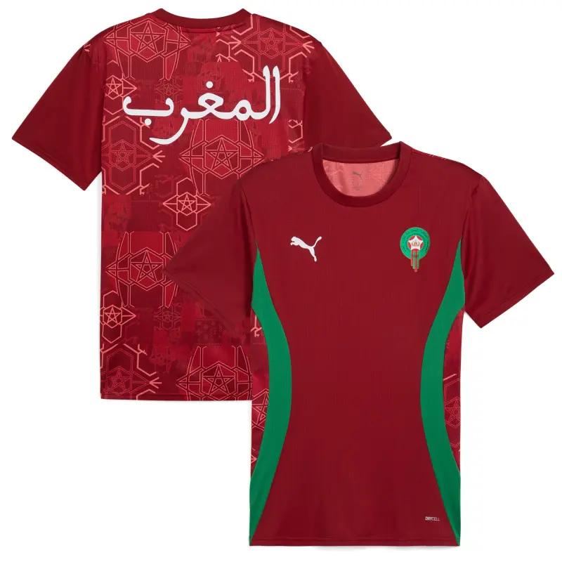 Australia National Team Store – Morocco National Team Puma 2025 Pre-Match Jersey – Red Football Gear Selection