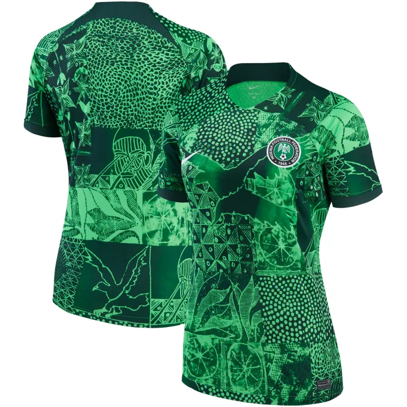 Australia National Team Store – Nigeria National Team Nike Women’s 2022/23 Home Breathe Stadium Replica Blank Jersey – Green Football Gear Selection
