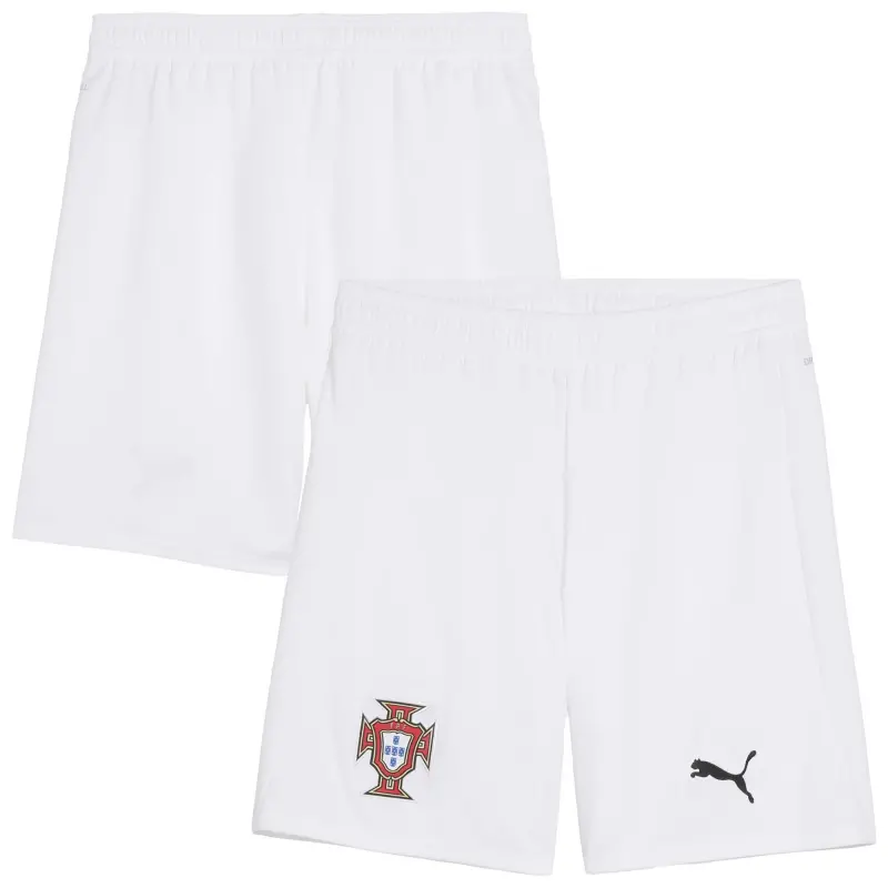 Australia National Team Store – Portugal National Team Puma 2025 Away Replica Shorts – White Football Gear Selection